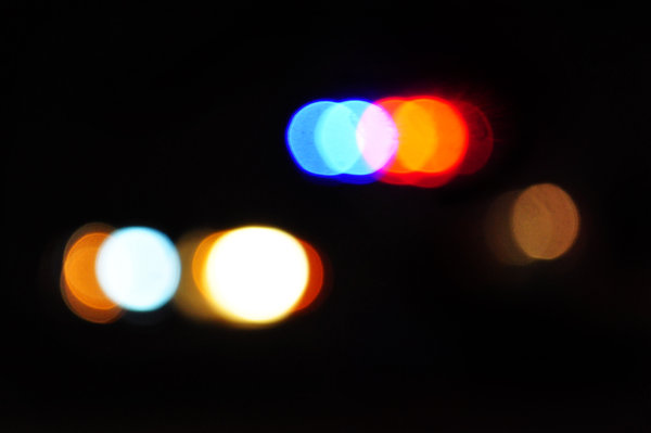 Blurred Police Car Lights